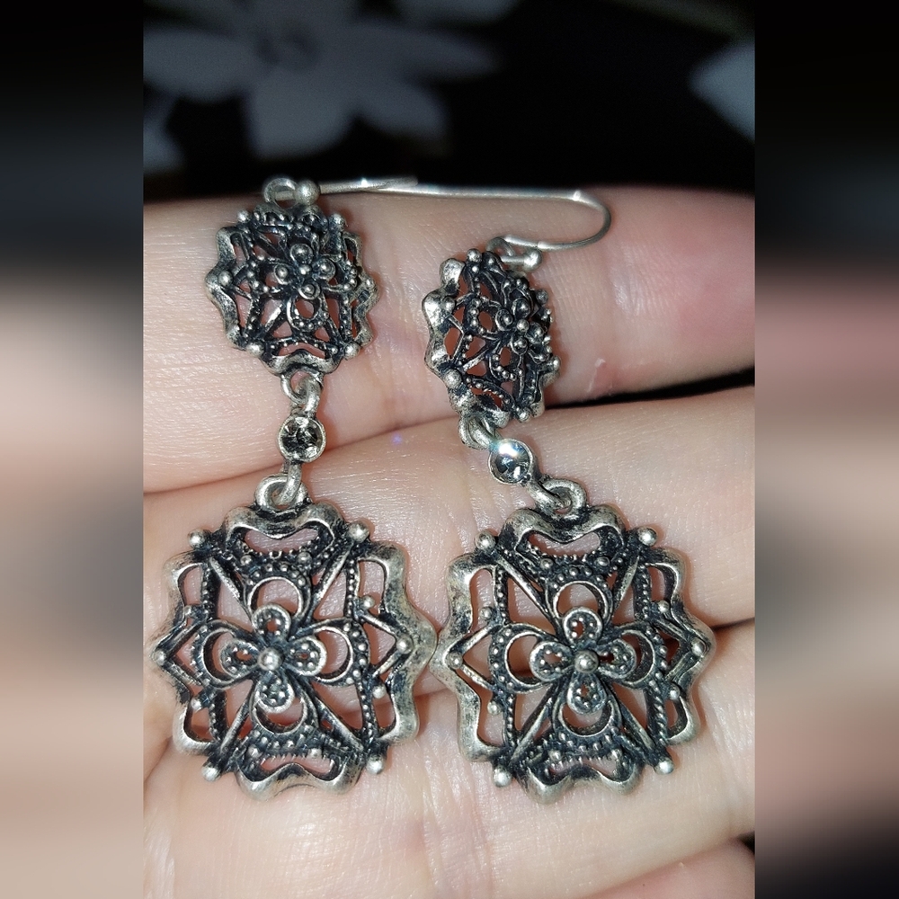 Vintage Silver Filigree Earrings